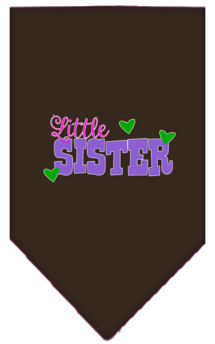 Little Sister Screen Print Bandana Cocoa Large